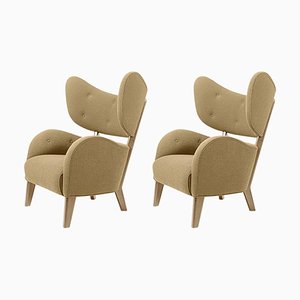 Set of Honey Raf Simons Vidar 3 Natural Oak My Own Lounge Chairs by Lassen
