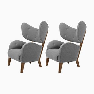 Set of Grey Raf Simons Vidar 3 Smoked Oak My Own Chair Lounge Chair by Lassen