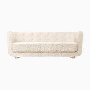 Off White Sheepskin and Natural Oak Vilhelm Sofa by Lassen