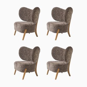 Sahara Sheepskin Tmbo Lounge Chairs by Mazo Design, Set of 4