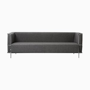 Gray Modernist Three-Seater Sofa by Kristina Dam Studio