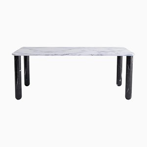 X Large White and Black Marble Sunday Dining Table by Jean-Baptiste Souletie