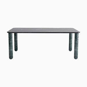X Large Black and Green Marble Sunday Dining Table by Jean-Baptiste Souletie