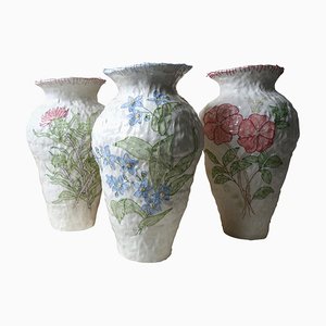 Vases Emboridery par Caroline Harrius, Set de 3