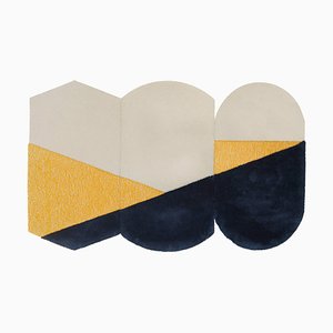 Large Yellow Gray Oci Rug Triptych by Seraina Lareida