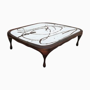 Tavolino da caffè Splash in quercia su marmo di Francesco Perini