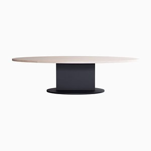 Opium Oval Table with Steel Base by Van Rossum