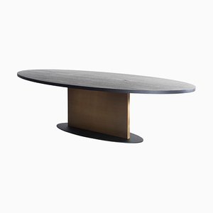 Opium Oval Table with Brass Detail by Van Rossum