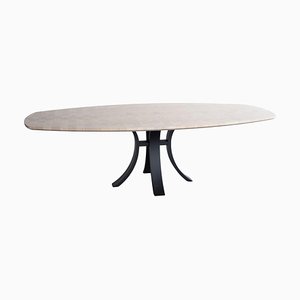 Semi-Oval Kops Slim Dining Table by Van Rossum