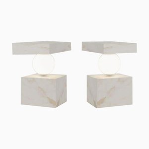 CS Side Table in Calacatta Gold by Sissy Daniele, Set of 2