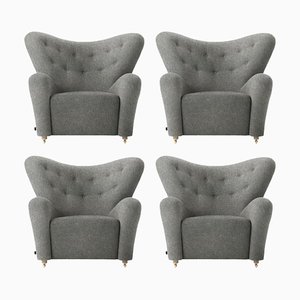 Grey Hallingdal the Tired Man Lounge Chair by Lassen, Set of 4