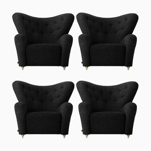 Fauteuil Hallingdal the Tired Man Gris Foncé par Lassen, Set de 4