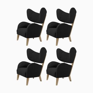 Black Raf Simons Vidar3 Natural Oak My Own Chair Lounge Chair by Lassen, Set of 4