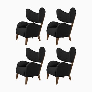 Black Raf Simons Vidar 3 Smoked Oak My Own Chair Lounge Chair by Lassen, Set of 4