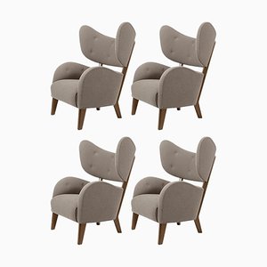 Beige Raf Simons Vidar 3 Smoked Oak My Own Chair Lounge Chair by Lassen, Set of 4