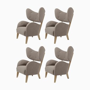 Beige Raf Simons Vidar 3 Natural Oak My Own Lounge Chairs by Lassen, Set of 4