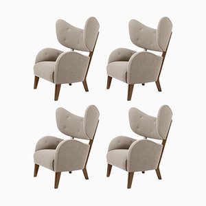 Dark Beige Sahco Zero Smoked Oak My Own Chair Lounge Chairs by Lassen, Set of 4