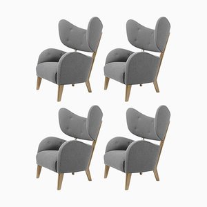 Grey Raf Simons Vidar 3 Natural Oak My Own Chair Lounge Chair by Lassen, Set of 4