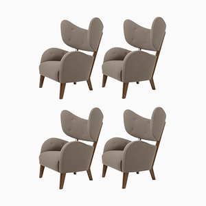 Fauteuil Raf Simons Vidar 3 My Own en Chêne Fumé Beige Foncé par Lassen, Set de 4