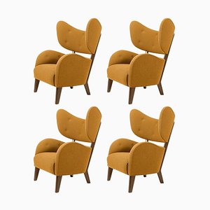 Orange Raf Simons Vidar 3 Smoked Oak My Own Lounge Chair by Lassen, Set of 4