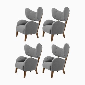 Grey Sahco Zero Smoked Oak My Own Chair Lounge Chairs by Lassen, Set of 4