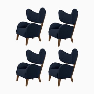 Blue Sahco Zero Smoked Oak My Own Chair Lounge Chairs by Lassen, Set of 4