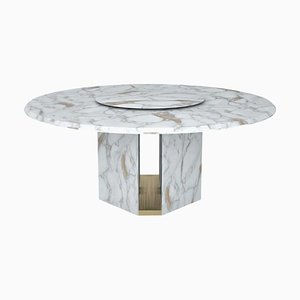 Mesa de comedor Delos redonda de mármol de Giorgio Bonaguro