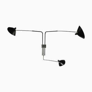 3 Rotating Straight Arms Sconce by Serge Mouille