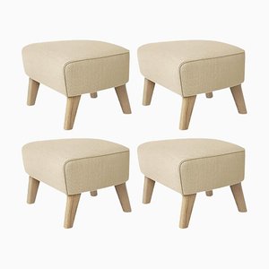 Repose-Pieds Sahco Zero Sable et Chêne Naturel par Lassen, Set de 4