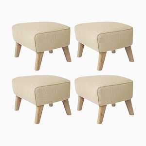 Sand and Natural Oak Sahco Zero Footstool by Lassen, Set of 4