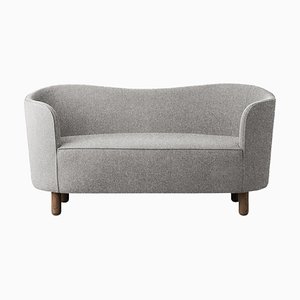 Graues Sahco Zero und Räuchereiche Mingle Sofa von Lassen