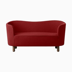 Red and Smoked Oak Raf Simons Vidar 3 Mingle Sofa by Lassen