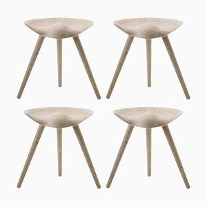 Beige Oak Stools by Lassen, Set of 4
