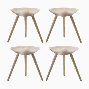 Beige Oak Stools by Lassen, Set of 4