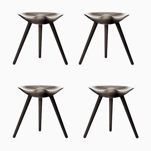 Brown Oak Stool by Lassen, Set of 4