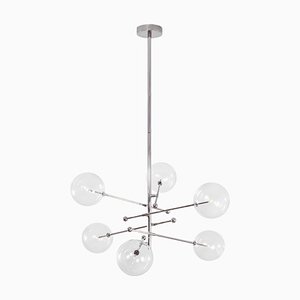 Rd15 6 Arms Polished Nickel Chandelier by Schwung