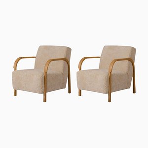 Set of Sheepskin Arch Lounge Chairs by Mazo Design