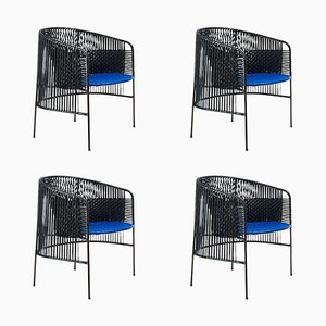 Black Caribe Lounge Chairs by Sebastian Herkner, Set of 4