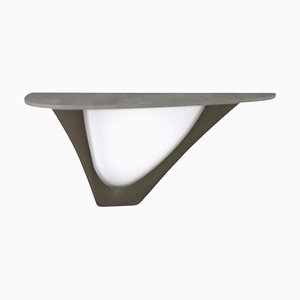 Umbra Grey G-Console with Mono Steel Base and Concrete Top by Zieta