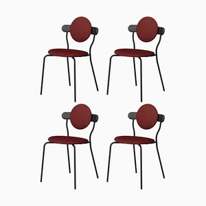 Upholstered Planet Chair by Jean-Baptiste Souletie, Set of 4