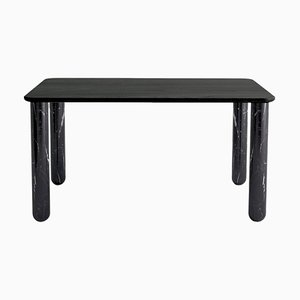 Medium Sunday Dining Table in Black Wood and Black Marble by Jean-Baptiste Souletie
