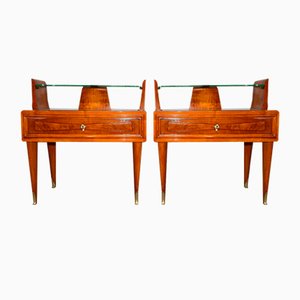 Tables de Chevet en Bois, Italie, 1950s, Set de 2