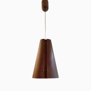 Modern Danish Plywood Hanging Lamp, 1960s