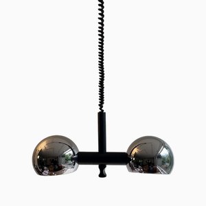 Double Chrome Ball Hanging Light from Temde, 1970s