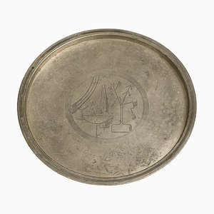 Serving Tray in Pewter attributed to Sylvia Stave, 1934
