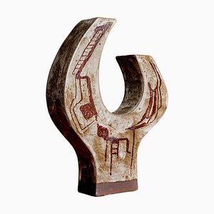 Vaso Bullhorn in ceramica di Jeanette, Danimarca, anni '70