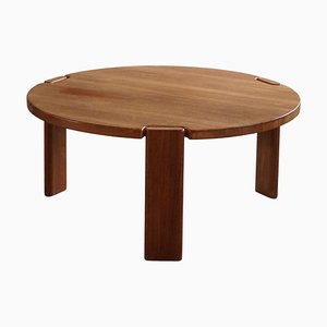 Mid-Century Modern Round Coffee Table in Teak from Komfort, Denmark, 1960s