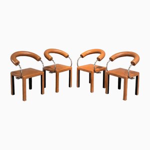 Leather Arcosa Chairs by Paola Piva, Set of 4