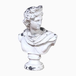 Busto Apolo grande de hormigón, década de 1800