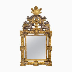 Specchio Luigi XIV in legno intagliato e dorato, Francia